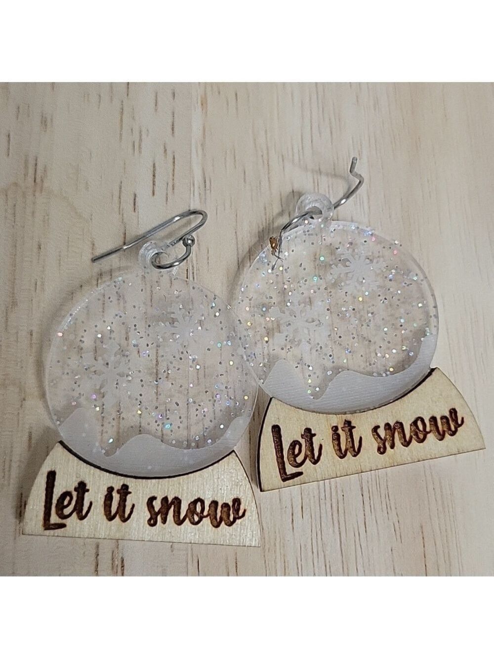Let it snow snow globe earrings
